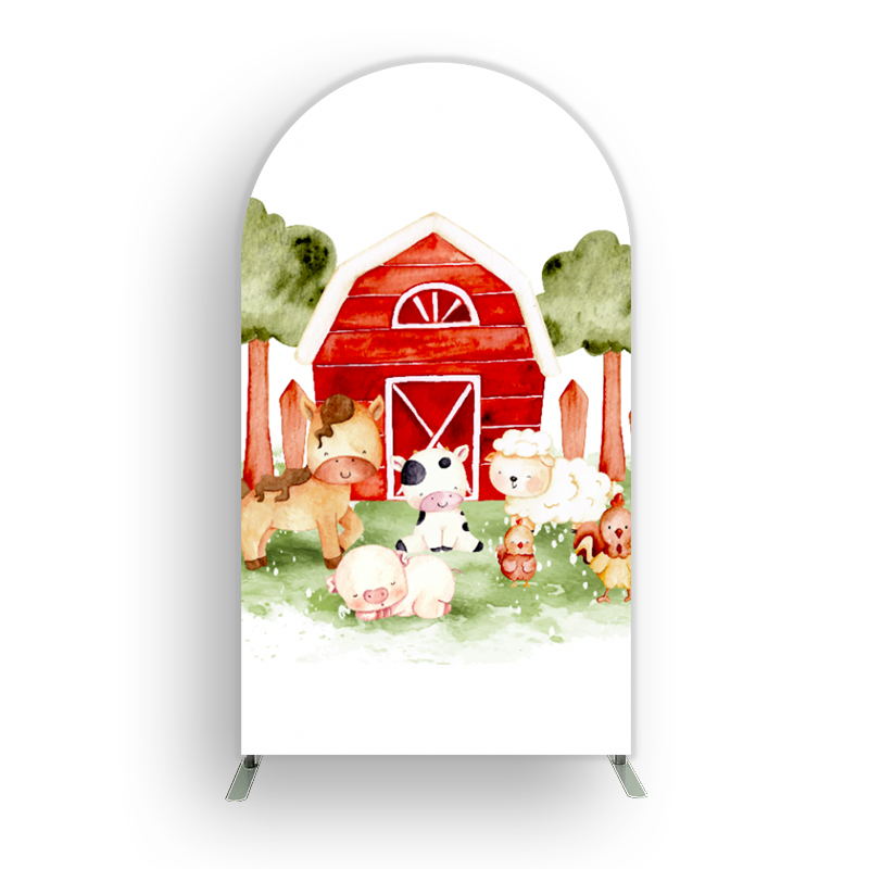 4*7ft Farm Theme Birthday Party Arch Backdrop Cover With Stand