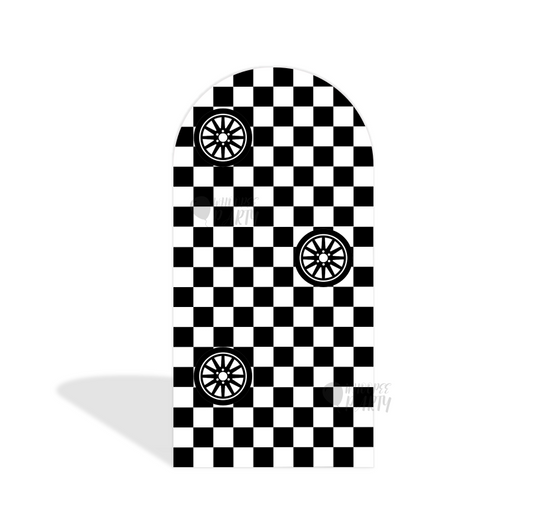 Fast TWO Racing car arch  Birthday Party Arch Backdrop Wall Cloth Cover