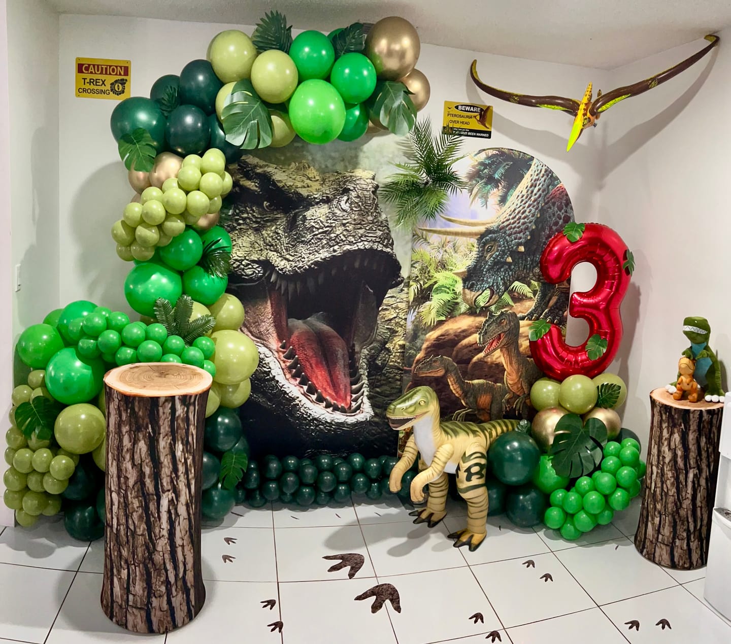 Dinosaur Theme Birthday Baby Shower Party Arch Backdrop Wall Cloth Cover