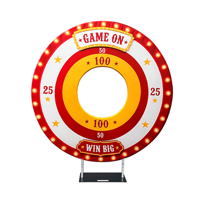 6.5ft Hollow Round Backdrop Frame with Custom Cover, Versatile Double Ring Event Stand for Donut, Race Car Tire & Nautical Party Themes