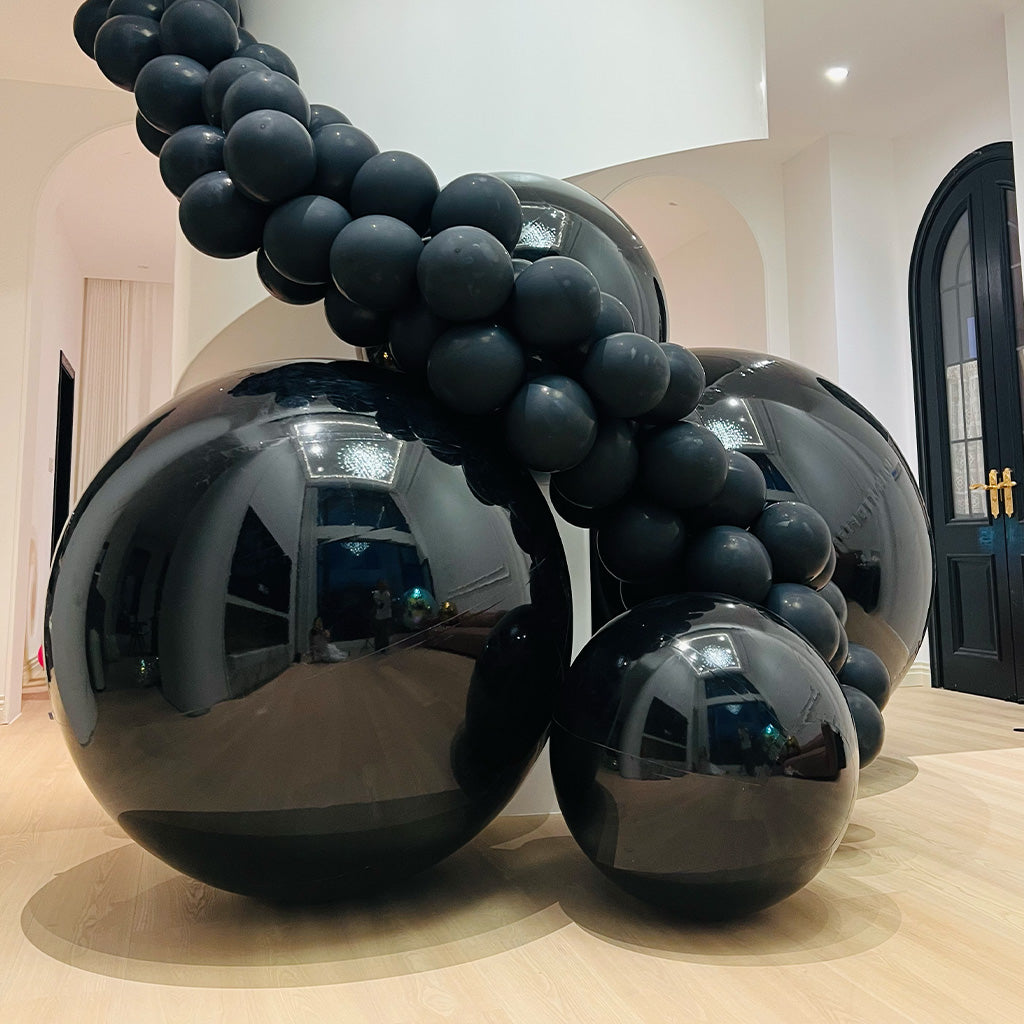 Black Color Inflatable Mirror Ball Reusable Big Bubble Shiny Balloon Balls