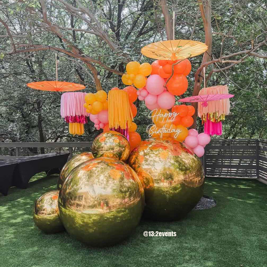 Golden Color Inflatable Mirror Ball Reusable Big Bubble Shiny Balloon Balls