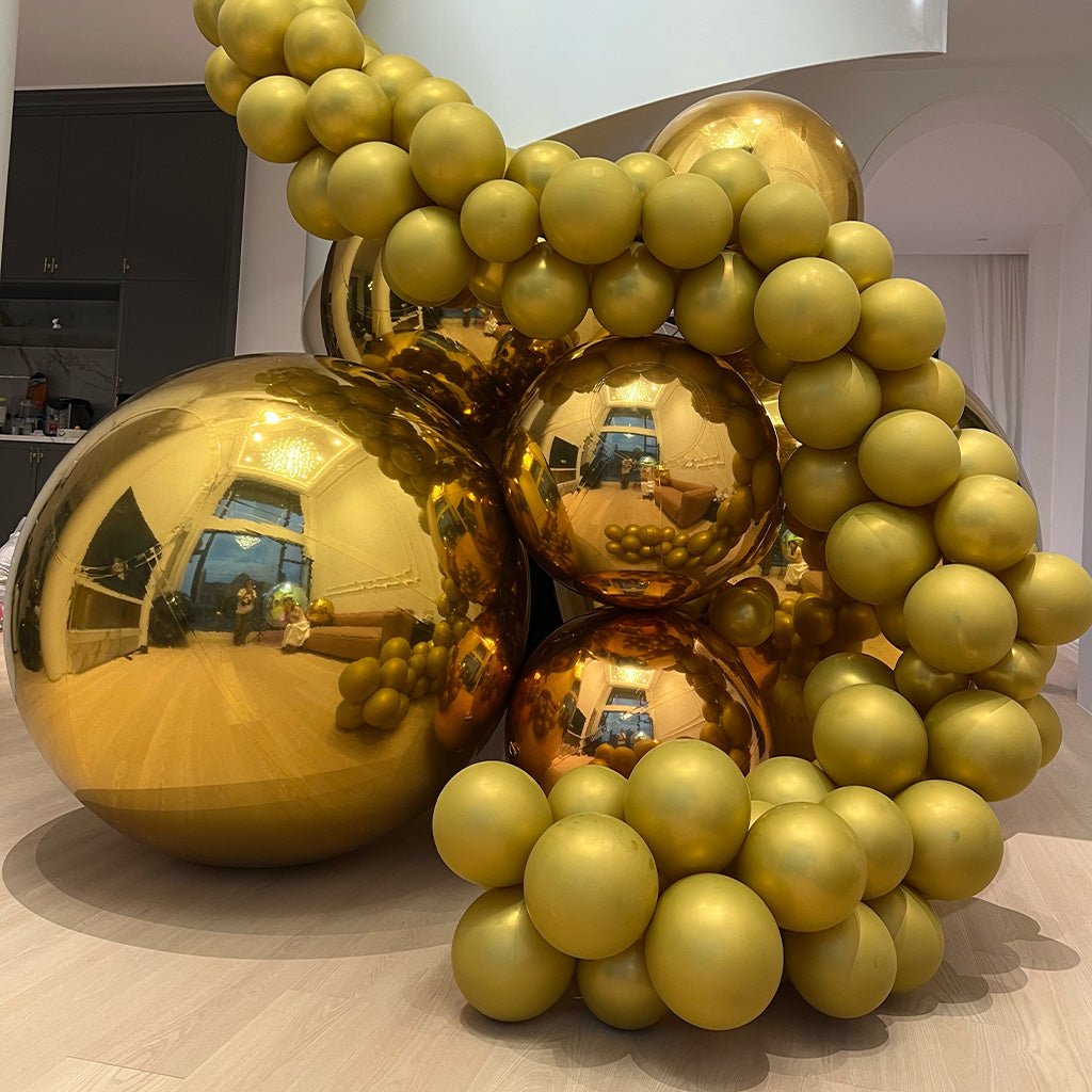 Golden Color Inflatable Mirror Ball Reusable Big Bubble Shiny Balloon Balls