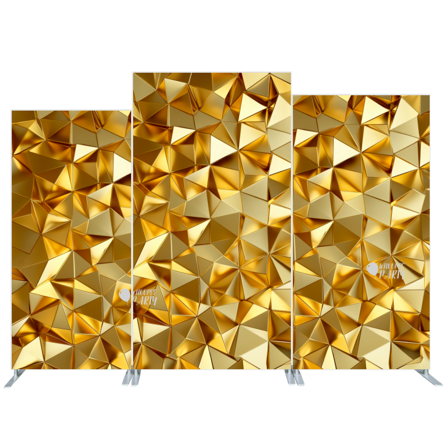 Abstract Geometric Gold Birthday Party Rectangular Backdrop Wall Cloth ...