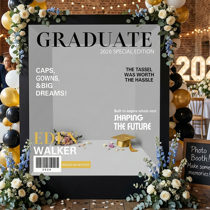6.5x7.5ft Walk-In Party Vogue Magazine Graduate Wedding Photo Booth Box Turn Every Guest Into a Cover Star