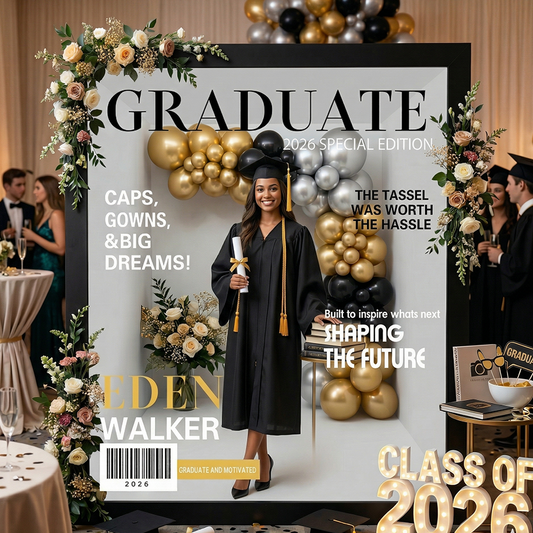 6.5x7.5ft Walk-In Party Vogue Magazine Graduate Wedding Photo Booth Box Turn Every Guest Into a Cover Star