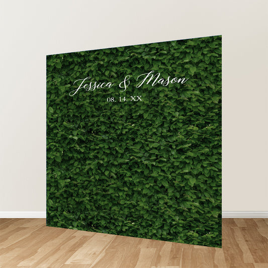 Green Leaves Fabric Backdrop For Birthday Wedding Baby Shower