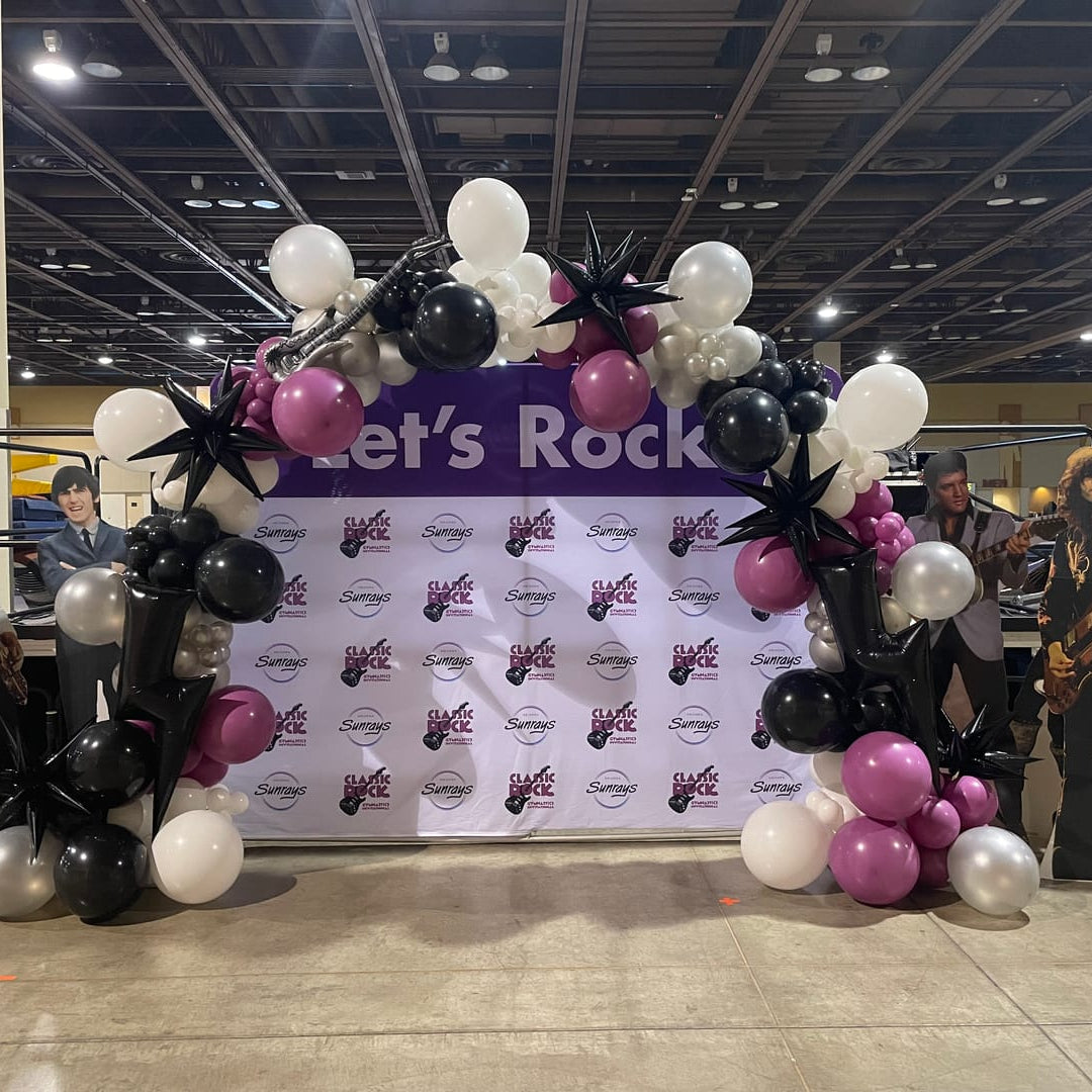 Soporte para globos y flores de aleación de aluminio de 10 x 8 pies para bodas, cumpleaños y baby showers.
