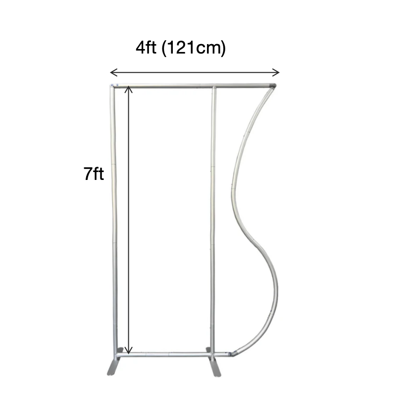 4x7ft Aluminum Alloy Half Vase Backdrop Frame Stand for Birthday Event Decoration