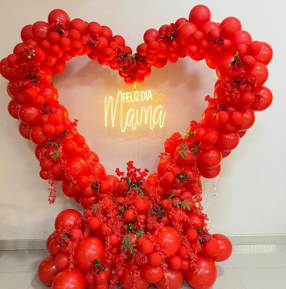 Arco de aluminio con forma de corazón para fotomatón, soporte de pared para cumpleaños, bodas, fiestas del Día de la Madre