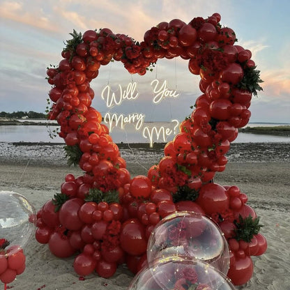 Arco de aluminio con forma de corazón para fotomatón, soporte de pared para cumpleaños, bodas, fiestas del Día de la Madre