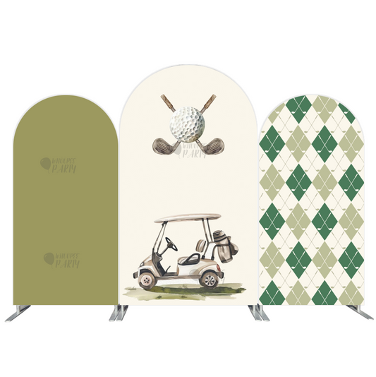 Hole IN One Golf Theme Arch  Birthday Party Arch Backdrop Wall Cloth Cover