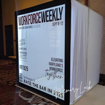 Custom 6.5x7.5ft VOGUE Walk-In Party Magazine Photo Booth Box