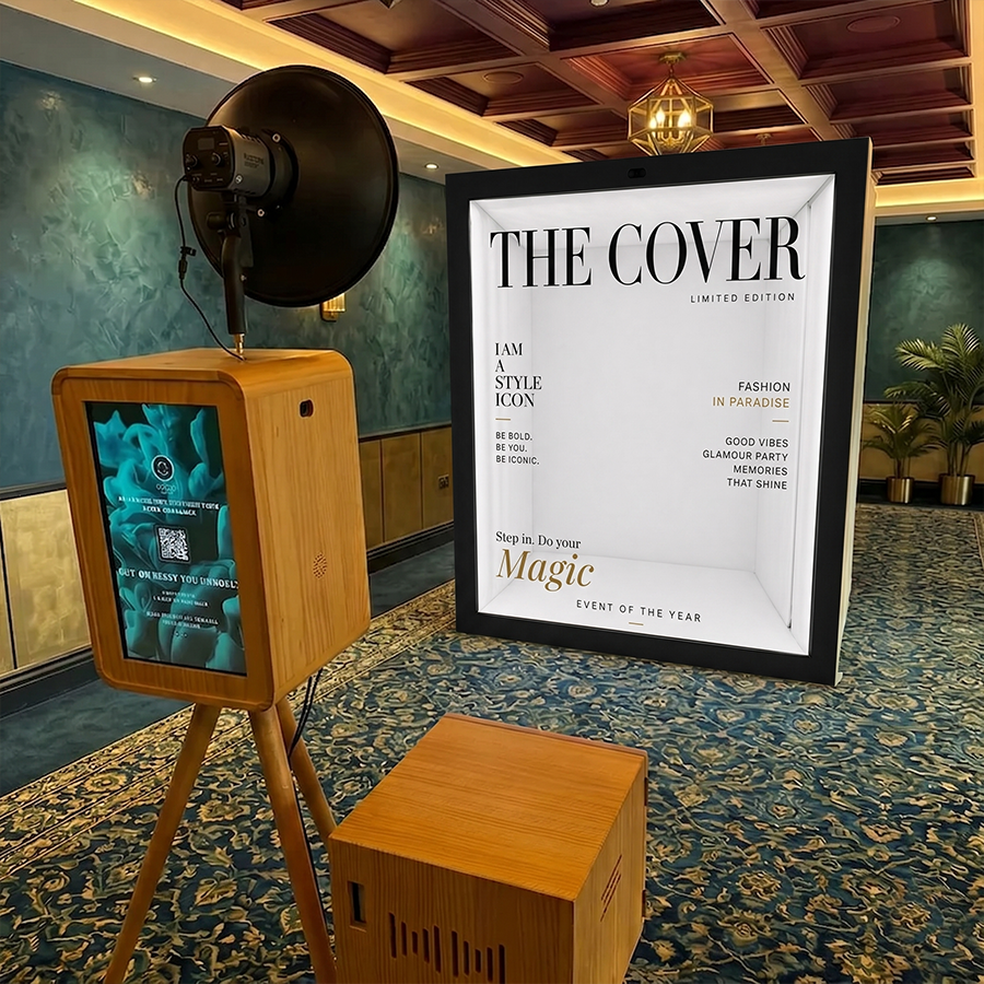 6.5x7.5ft Walk-In Party Magazine Photo Booth Box Turn Every Guest Into a Cover Star
