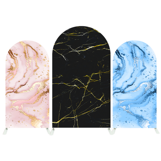 Marble Happy Birthday Party Arch Backdrop Wall Cloth Cover