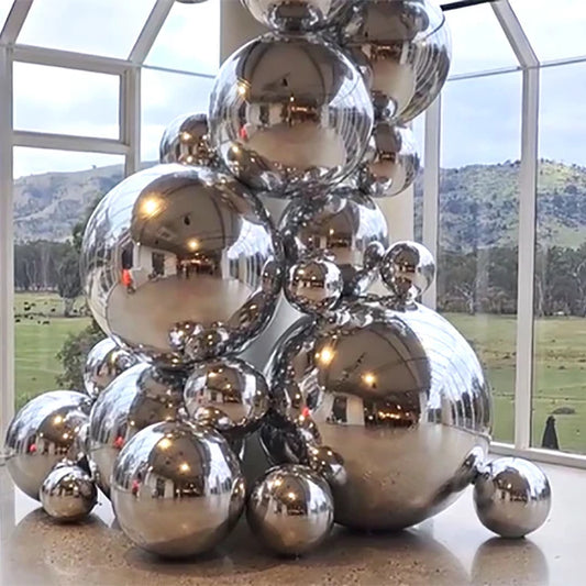 Silver Color Inflatable Mirror Ball Reusable Big Bubble Shiny Balloon Balls
