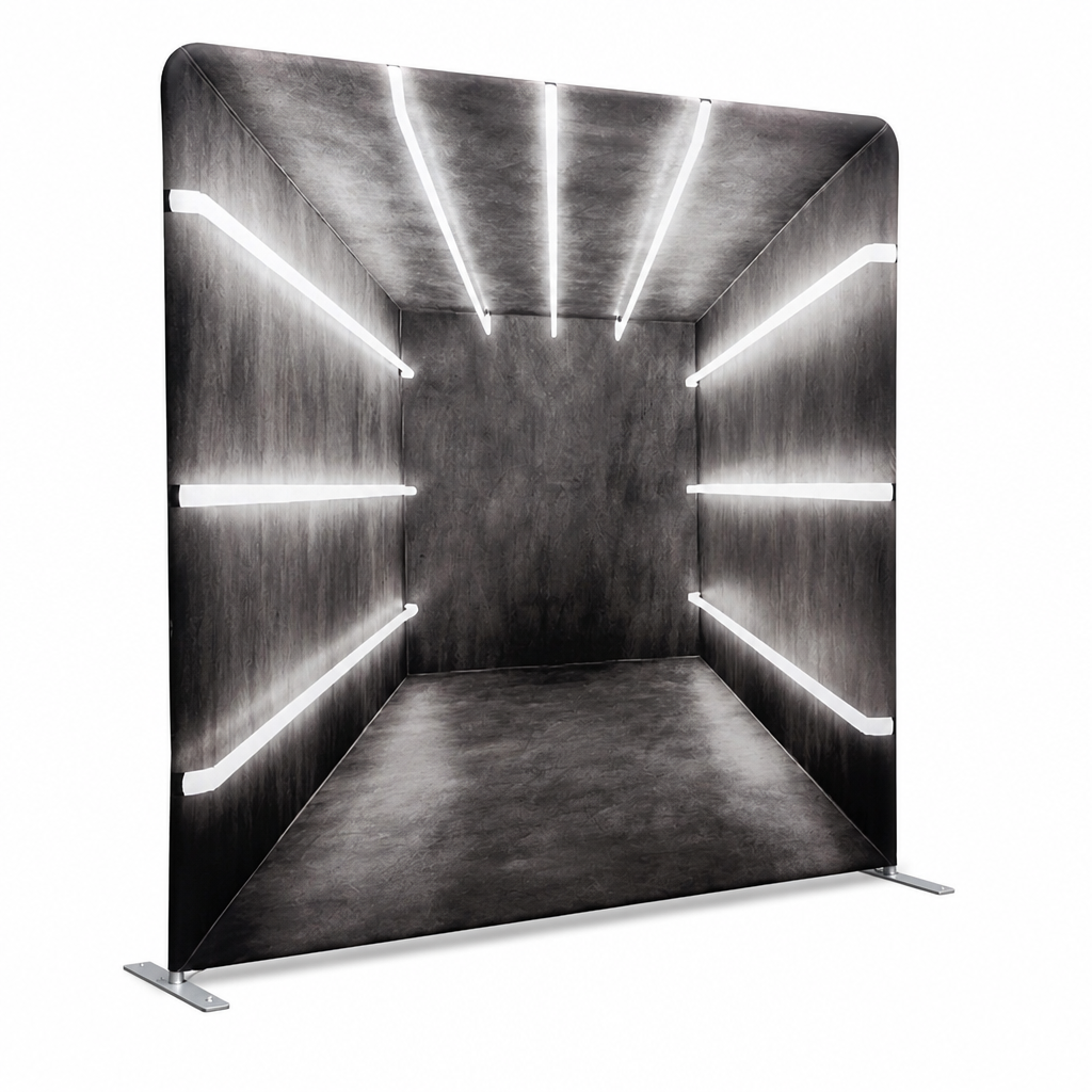 Modern gray tension fabric backdrop with aluminum alloy stand