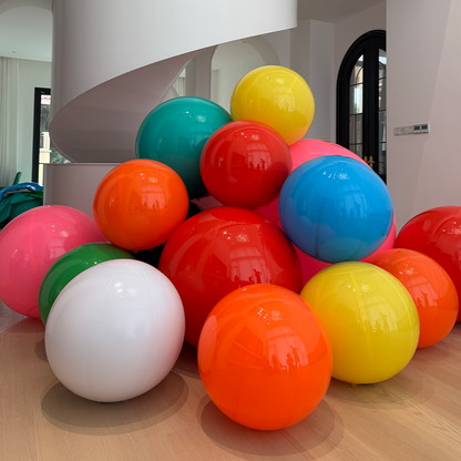 Large Matte Inflatable Balls Yellow PVC Reusable Event Decor for Party & Wedding