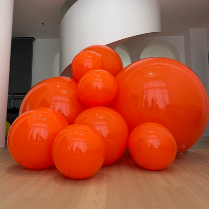 Large Matte Inflatable Balls Orange PVC Reusable Event Decor for Party & Wedding