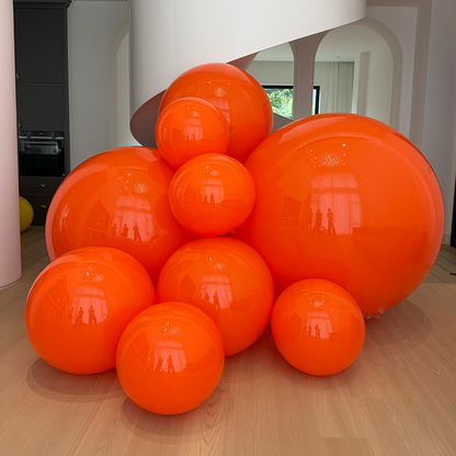 Large Matte Inflatable Balls Orange PVC Reusable Event Decor for Party & Wedding