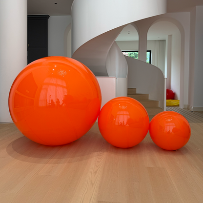 Large Matte Inflatable Balls Orange PVC Reusable Event Decor for Party & Wedding