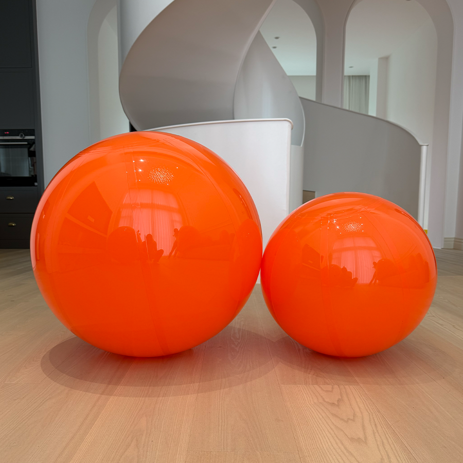 Large Matte Inflatable Balls Orange PVC Reusable Event Decor for Party & Wedding