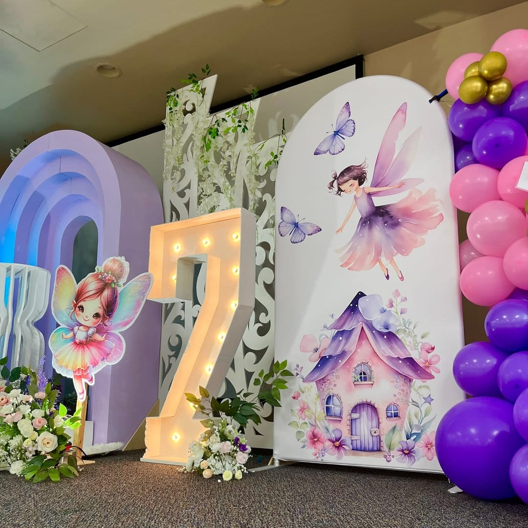 Fairiy Theme Birthday Party Arch Backdrop Wall Cloth Cover