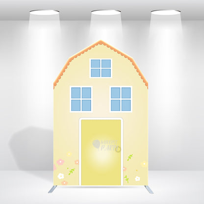5.25x8.14ft Farm Theme Birthday Baby Shower Party Decoration Barn Arch Backdrop Wall Stand