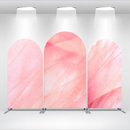 Pink marble texture arch backdrop cover set