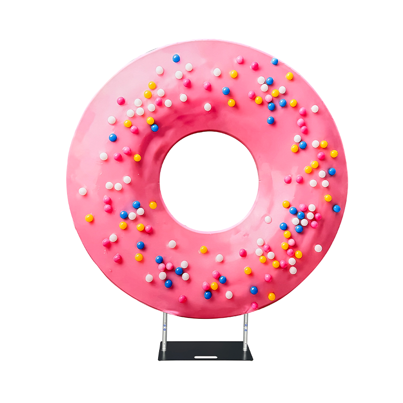 6.5ft Hollow Round Backdrop Frame with Custom Cover, Versatile Double Ring Event Stand for Donut, Race Car Tire & Nautical Party Themes