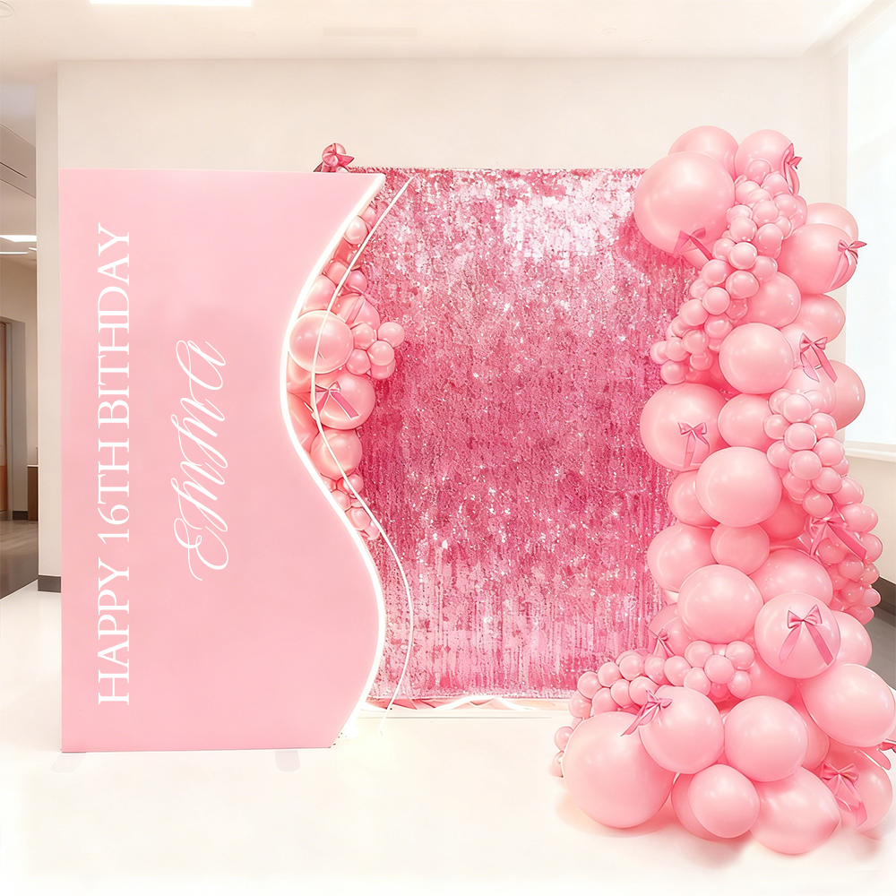 4x7ft Aluminum Alloy Half Vase Backdrop Frame Stand for Birthday Event Decoration