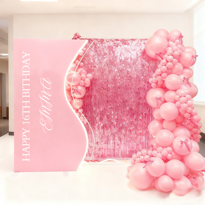 4x7ft Aluminum Alloy Half Vase Backdrop Frame Stand for Birthday Event Decoration