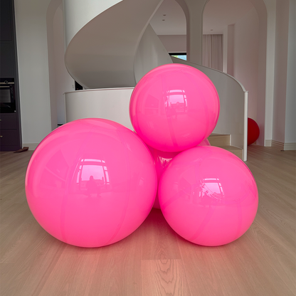 Large Matte Inflatable Balls Pink PVC Reusable Event Decor for Party & Wedding
