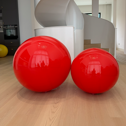 Giant Matte Inflatable Balls Red PVC Reusable Event Decor for Party & Wedding
