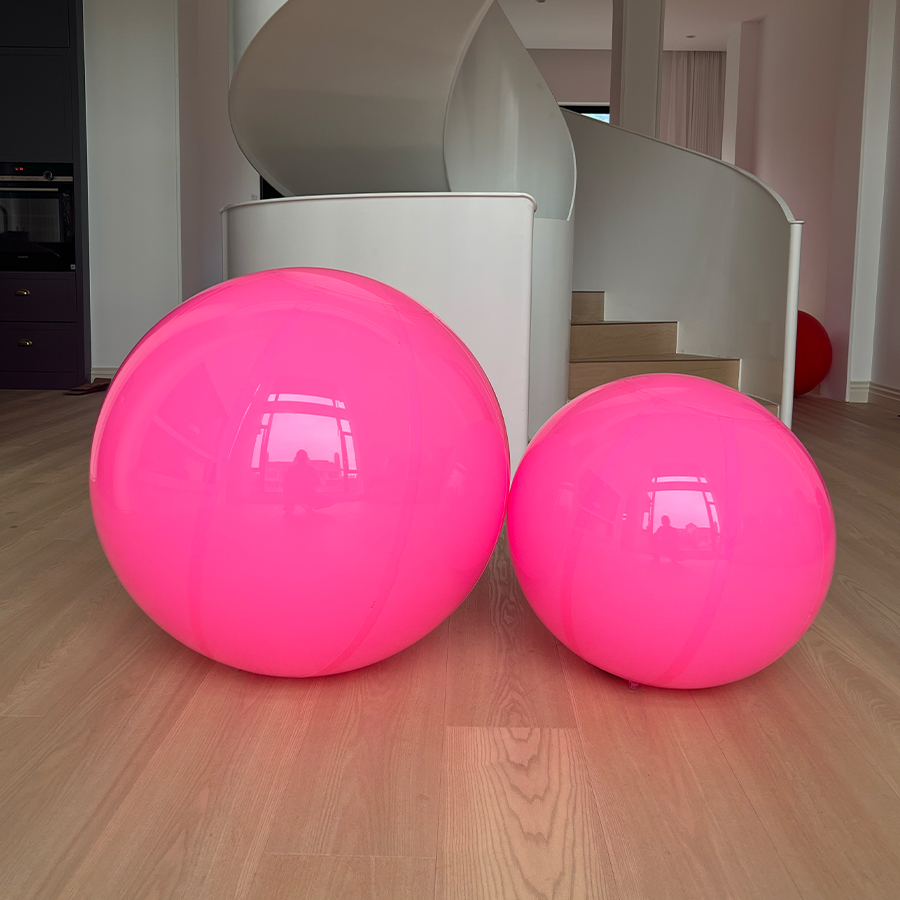 Large Matte Inflatable Balls Pink PVC Reusable Event Decor for Party & Wedding