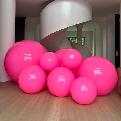 Large Matte Inflatable Balls Pink PVC Reusable Event Decor for Party & Wedding