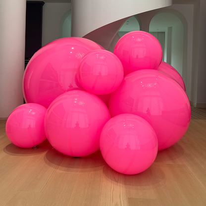 Large Matte Inflatable Balls Pink PVC Reusable Event Decor for Party & Wedding