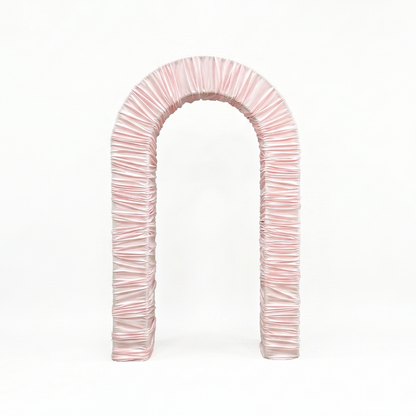 4.3x7ft 3D Arch Backdrop Stand With Ruched Fabric Cover For Birthday Baby Shower Party Backdrop