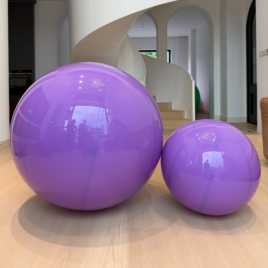 Bola de espejo inflable de color arcoíris iridiscente, reutilizable, de burbujas grandes y brillantes. 