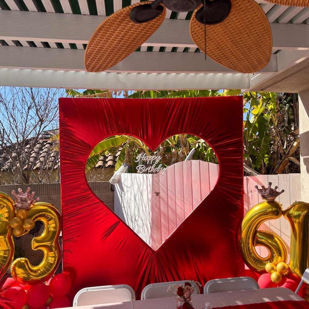 red heart backdrop 
