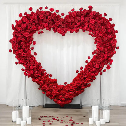 red heart flower wall
