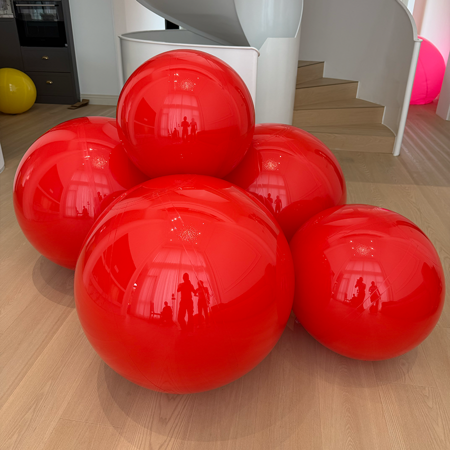 Giant Matte Inflatable Balls Red PVC Reusable Event Decor for Party & Wedding