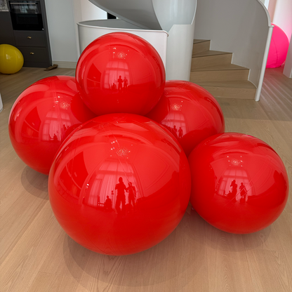 Giant Matte Inflatable Balls Red PVC Reusable Event Decor for Party & Wedding