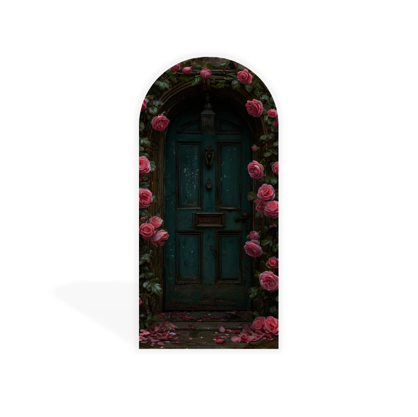 Rose Skull Halloween Party Arch Backdrop Wall Cloth Cover