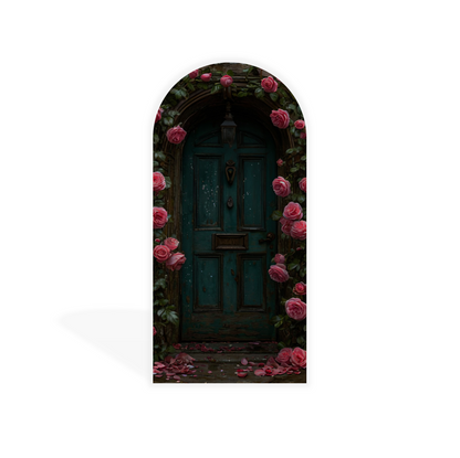 Rose Skull Halloween Party Arch Backdrop Wall Cloth Cover