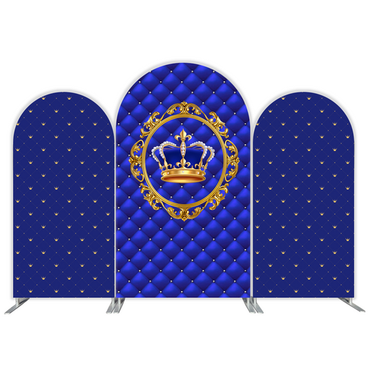 Royal Blue Crown Birthday Party Arch Backdrop Wall Cloth Cover