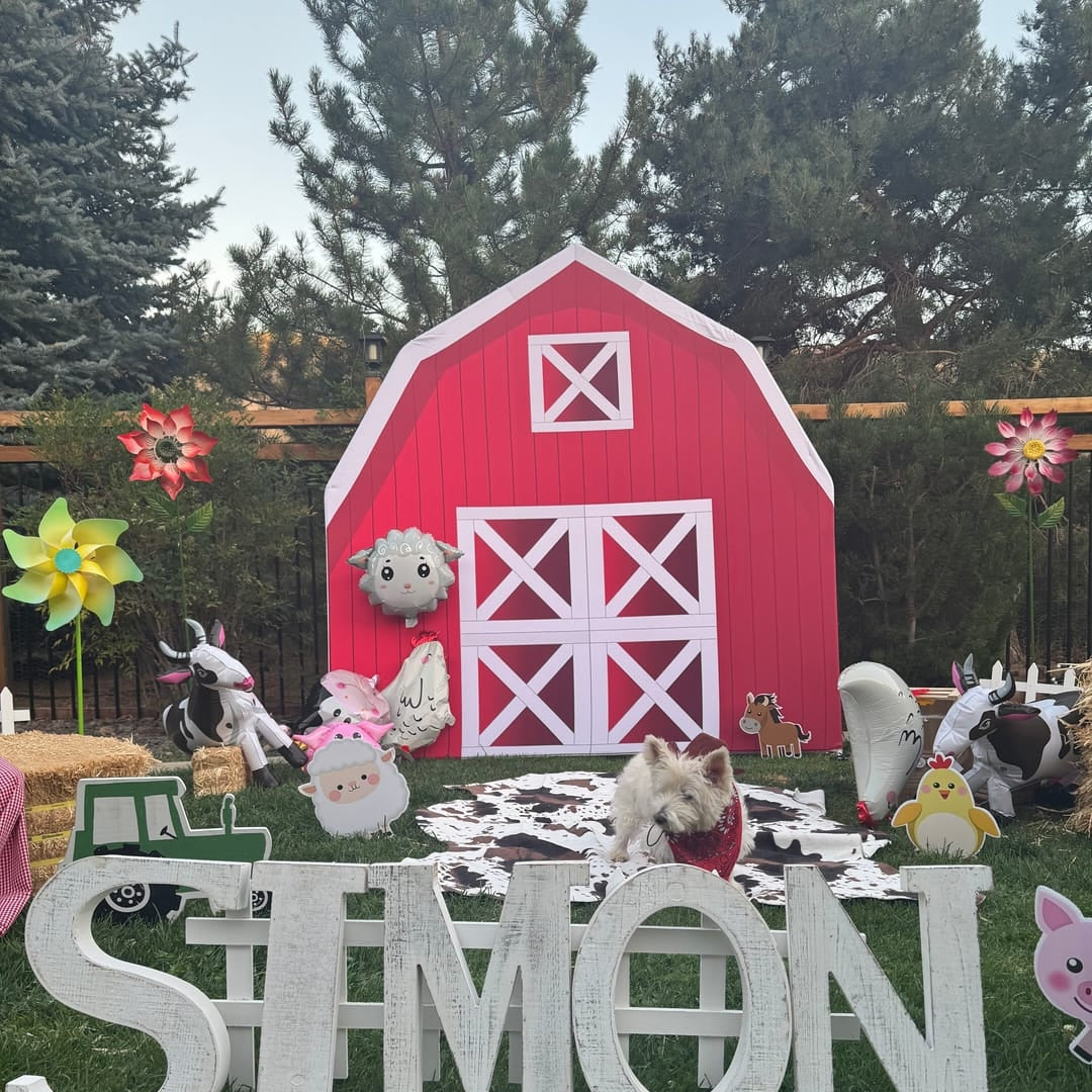 7x7ft Farm House Barn Arch Backdrop Wall Cover Stand For Birthday Baby Shower Party Decoration