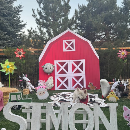 7x7ft Farm House Barn Arch Backdrop Wall Cover Stand For Birthday Baby Shower Party Decoration