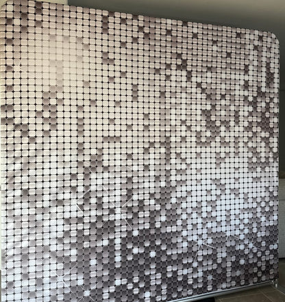 Silver Shimmer Sequin Pillow Case Photo Booth Straight Backdrop Wall Cloth Cover With Stand For Birthday Wedding Baby Shower Party