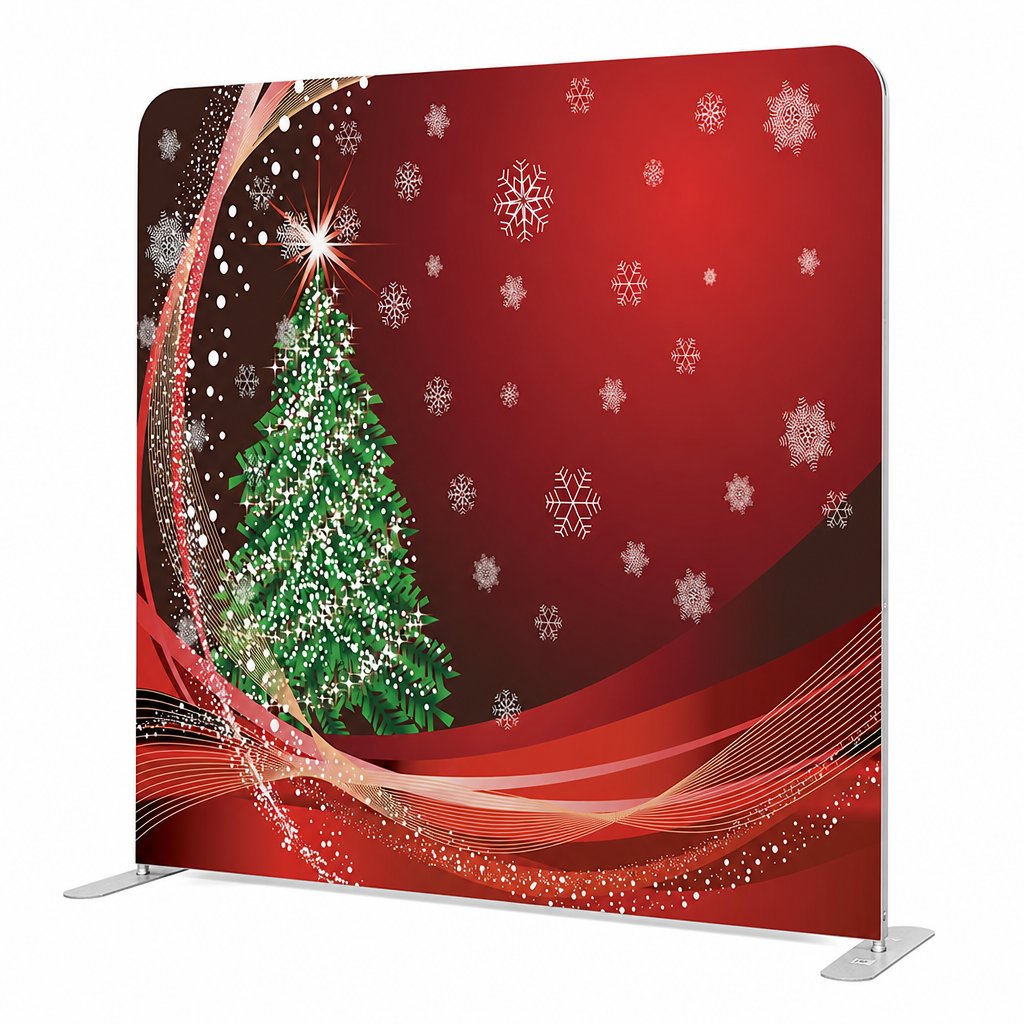 Christmas tree and snowflakes full set backdrop with stand